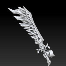 limpio poseído llameante demonio espada gris caballeros plata guardianes guerra martillos cuervo sci fi inquisición purificadores 3d print model - Mito3D