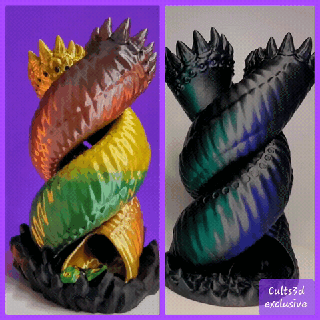 purple worm dice tower mimic potions box dnd storage chest figures led 3d print model - Mito3D