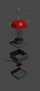 spingere pulsante premi bottone fungo elettrico giocattolo 3d print model - Mito3D