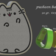 Pusheen moule baignoire bombe solide shampooing savon presse chat 3d print model - Mito3D