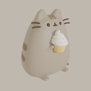 pusheen cat toy fan art toon caricature collection comic web adorable dessert 3d print model - Mito3D
