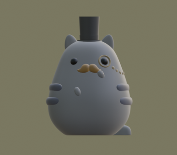 pusheen elegant pusheen cat cat kawaii mascot elegant  3d print model - Mito3D