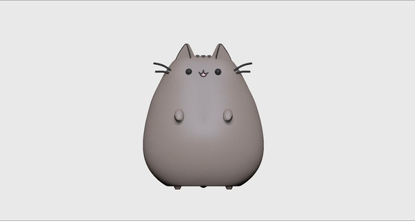 pusheen happy - cat digital 3d print stl fanart collectibles modelling cats adorable toy 3d print model - Mito3D