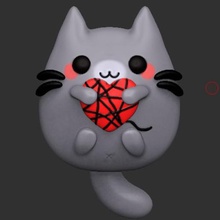 pusheen heart art k abs cat kitty key ring kitten 3d print model - Mito3D