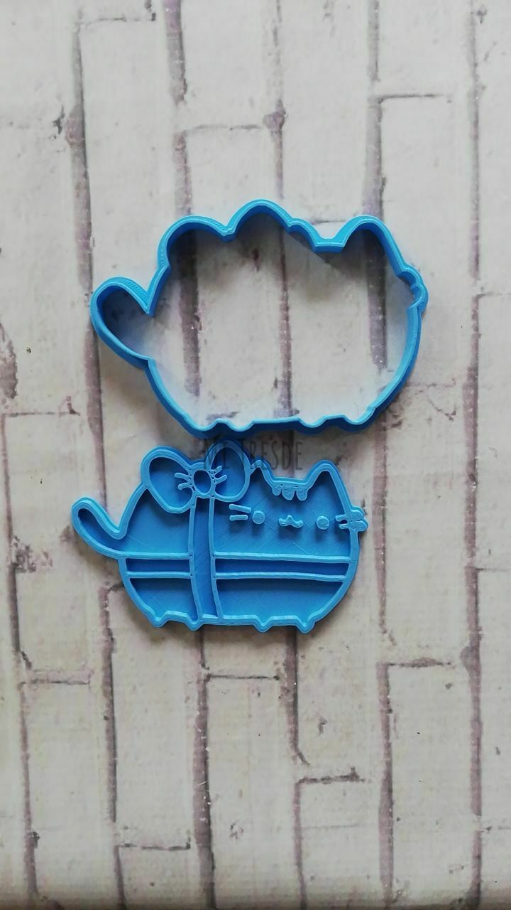 pusheen gattino arco cravatta regalo taglierina taglio pennarello mercato francobollo biscotto donare ciambella 3D print model - Mito3D