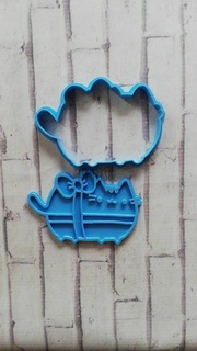 pusheen gatito arco Corbata regalo cortador corte marcador mercado sello Galleta donar rosquilla 3d print model - Mito3D