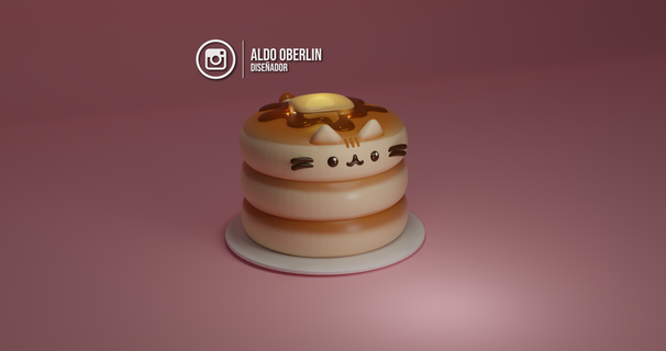 Pusheen Gözleme kedi kediler ekmek sıcak kekler krep Şirin kawai 3d print model - Mito3D