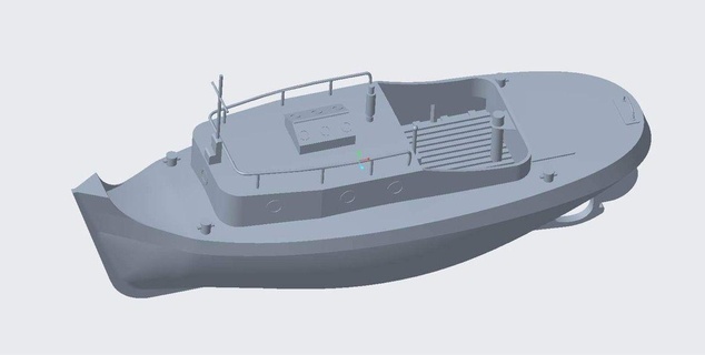 poussoir bateau rc version 1 modèle néerlandais pousseur prêt 3d print model - Mito3D