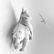Putin Urso equitação personagem Rússia stl 3d print model - Mito3D