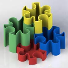 puzzle home piece case penholder 3d print model - Mito3D