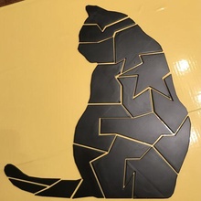 bulmaca kedi duvar dekorasyon Sanat 3d yazıcı öldürüldü Yavru 3d print model - Mito3D