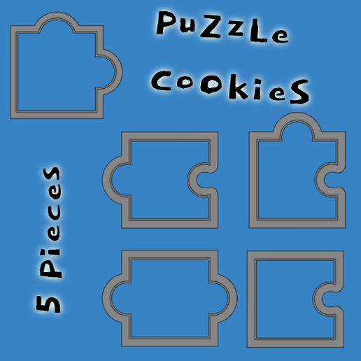 puzzle biscuit coupeur gadget biscuits pochoirs Biscotti moules 3D print model - Mito3D