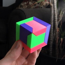 cube puzzle fácil de impresión ningún apoyo juego fidget puente cubo 3d print model - Mito3D