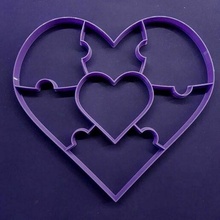 puzzle heart cookie cutter cuter 3d print model - Mito3D