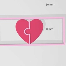 puzzle cuore taglierina San Valentino giorno febbraio 14th 14 acuto 3d print model - Mito3D