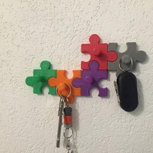 puzzle key hook home organization 3d print model - Mito3D
