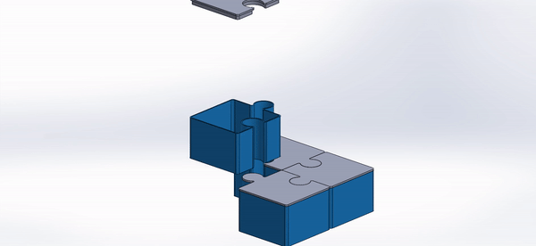 puzzle modular desktop organizer containers desk storage box 3d printing home office accessories 3d print model - Mito3D