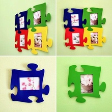 puzzle piece photo frame deco art kids decoration decoracion jigsaw holder marco de fotos wall 3d print model - Mito3D