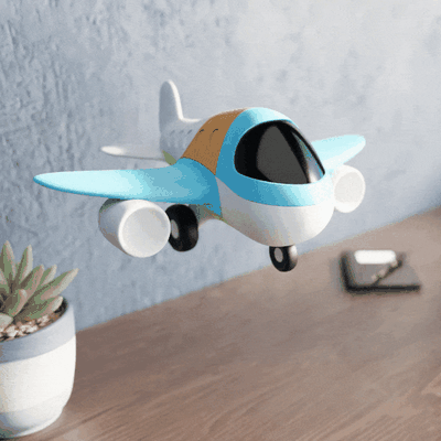 puzzle plane 3d airplane children childrens toy kids magnetic magnets puzzles 3d print model - Mito3D