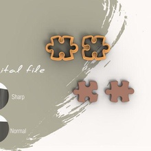 puzzle polymer clay cutter digital stl file 4 sizes 2 versions jewelry cutters earrings games 3d print model - Mito3D