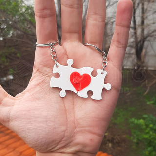 puzzle love keychain heart valentine's day jawbreaker 3d print model - Mito3D