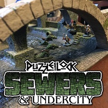 puzzlelock sewers & undercity game wargaming wargames warhammer ttrpg tiles dnd ravnica city sewer terrain 28mm rpg 3d print model - Mito3D