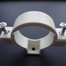 pvc drain pipe clamp 32-40-50 tool collar attachment hit evacuation do-it-yourself 3d print model - Mito3D