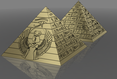 Pyramide Ägypten Hieroglyphen 3d print model - Mito3D