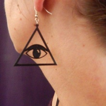 pyramid eye earrings jewelry egyptian earring jewerly 3d print model - Mito3D