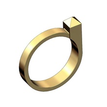 pirâmide moda banda tamanhos 6to9 3d impressão modelo joalheria lapidado faceta geométrico anel imprimível ouro prata jóias esterlina moderno discreto diamante empilhável 3d print model - Mito3D