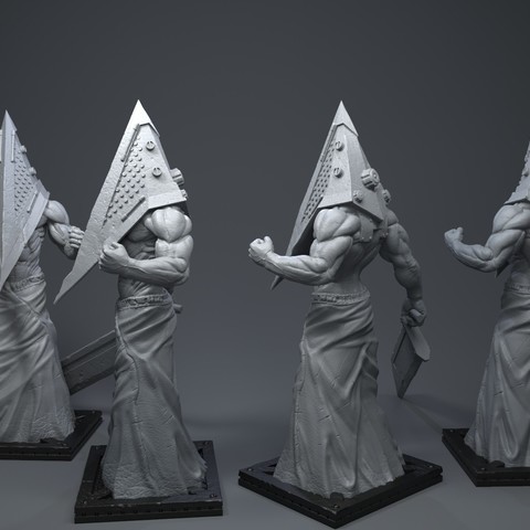 pirâmide head game figurines miniatures hill movie zombie fantasy-and-fictional-creature undead demon horror pumpkin lucifer satan evil monster silent silenthill pyramidhead 3D print model - Mito3D