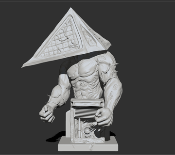 Pyramide Kopf Leise Hügel Grusel Spiel Überleben Monster 3d print model - Mito3D