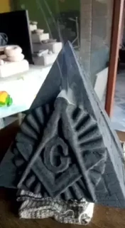 pyramid mason symbology mold - masonic smoke cascade waterfall masonry 3d print model - Mito3D