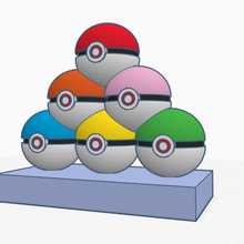 piramide pokeballs moda Pokemon pokeball arte oggetto decorativo gioco 3d print model - Mito3D