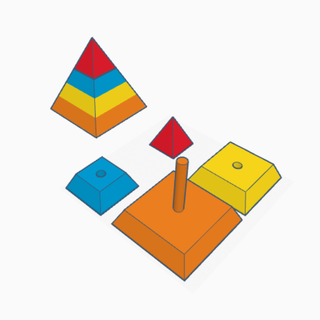 pyramide puzzle niveaux Montessori gamins jouet piramide nutritionnel nourrissant formes figuras géométriques géométrie école terrain jeux préscolaire 3d print model - Mito3D