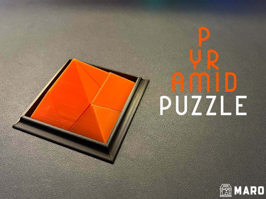 pirâmide enigma fácil ficar pé quebra cabeças jogos borda 3D print model - Mito3D