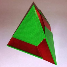 puzzle piramide quattro pezzi di a base triangolare gioco per la matematica tetraedro 3d print model - Mito3D