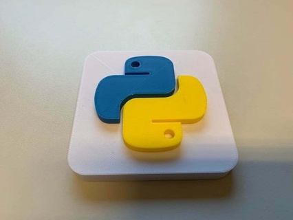 python logo w base plate 3d print model - Mito3D