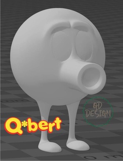 q bert figura jogos retro cor arte 3d print model - Mito3D