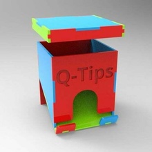 q-tip holder laser cut cotton swab qtip household_supplies 3d print model - Mito3D