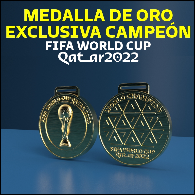 Katar 2022 fifa Welt Tasse Gold Medaille Champion Argentinien 3D print model - Mito3D