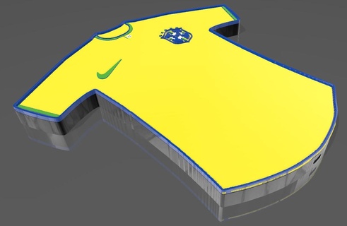 Catar 2022 mundo copo t shirt luminária Brasil nacional equipe cor arte litofania luz caixa conduziu futebol seleção presente 3d print model - Mito3D