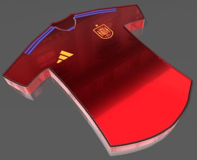 Katar 2022 dünya Fincan t shirt Lamba İspanyol Ulusal takım renk Sanat litofani ışık Kutu Led Futbol seçim hediye ispanya 3d print model - Mito3D