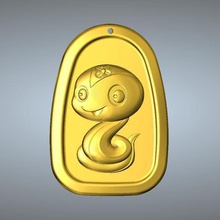 qc type zodiaque pendentif 6 serpent bijoux 3d print model - Mito3D