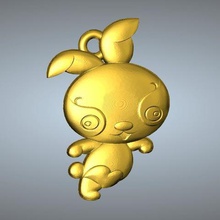 qd de type zodiac pendentif 4 lièvre bijoux 3d print model - Mito3D
