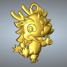 qd de type zodiac pendentif 5 dragon bijoux 3d print model - Mito3D