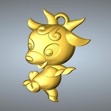 qd type zodiac pendant 8 sheep jewelry 3d print model - Mito3D