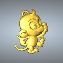 qd type zodiac pendant 9 monkey jewelry 3d print model - Mito3D