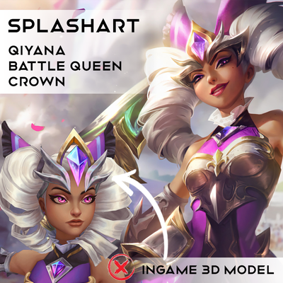 qiyana battle queen crown - splash art accurate model fashion league of legends lol cosplay props costume videogame riot games skin 3d print model - Mito3D