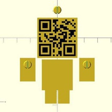 qr coder various text code qr-code openscad block person people man customizer 3d print model - Mito3D